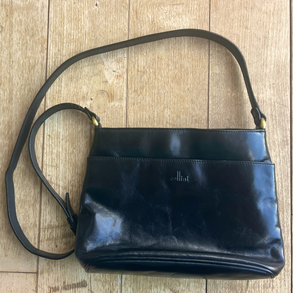 Cellini Leather Crossbody Bag Black